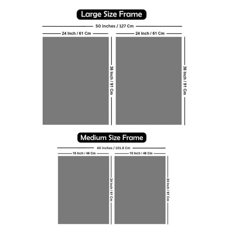 Premium Triangle Pattern Shapes Acrylic Floating Wall Painting Set Of 2