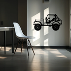 Retro Jeep Metal Wall Hanging for Home & Café Decor