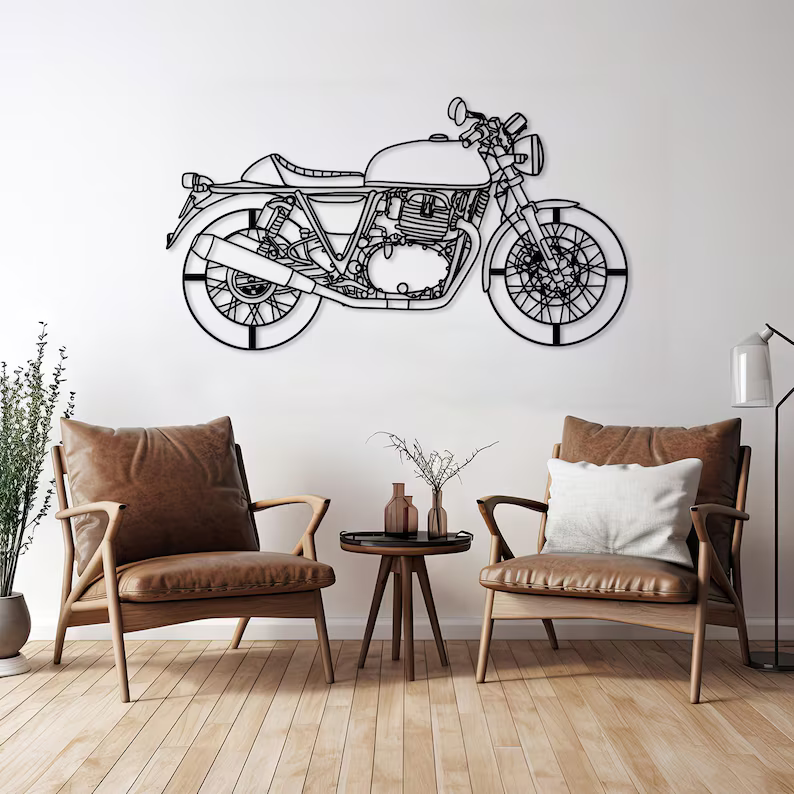 Retro Motorcycle Wall Art | Bike Wall Decor for Home