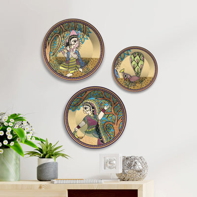 Rhythm of Roots Tribal Folk Art Premium Wall Plates Painting Set of 3