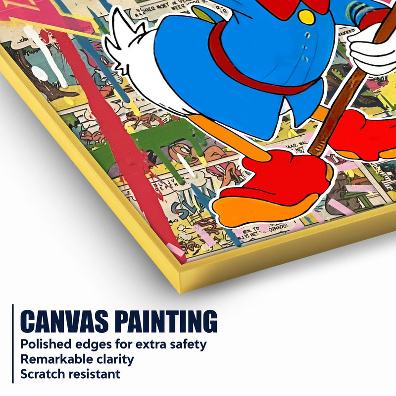 Richie Donald Duck Cotton Canvas Wall Painting