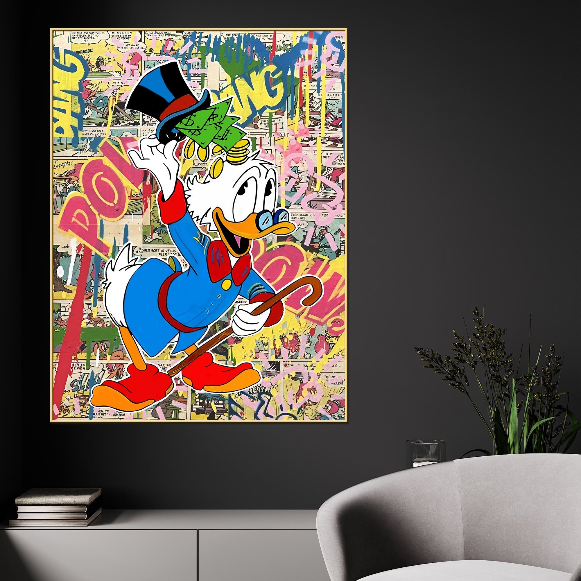 Richie Donald Duck Cotton Canvas Wall Painting