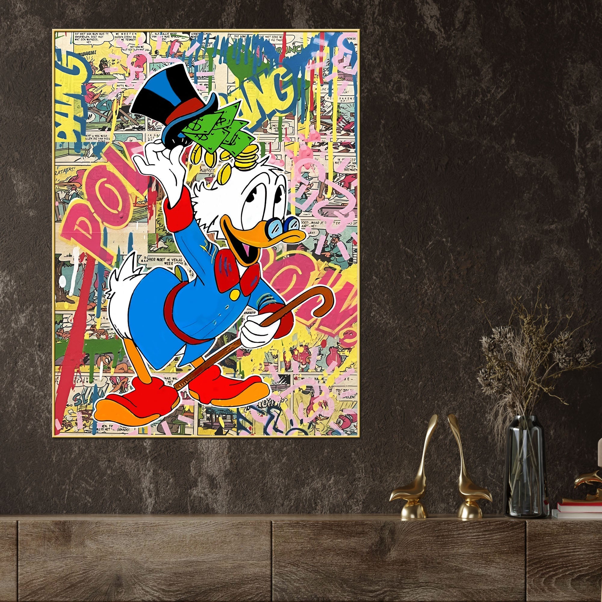 Richie Donald Duck Cotton Canvas Wall Painting