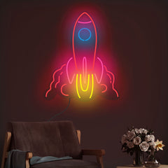 Rocket Launch Time Neon Sign LED Light