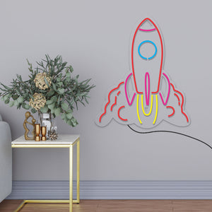 Rocket Launch Time Neon Sign LED Light