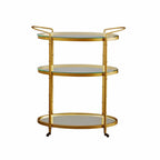 Rolling Bar Trolley with Bamboo-Style Frame Finish