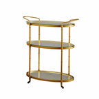 Rolling Bar Trolley with Bamboo-Style Frame Finish