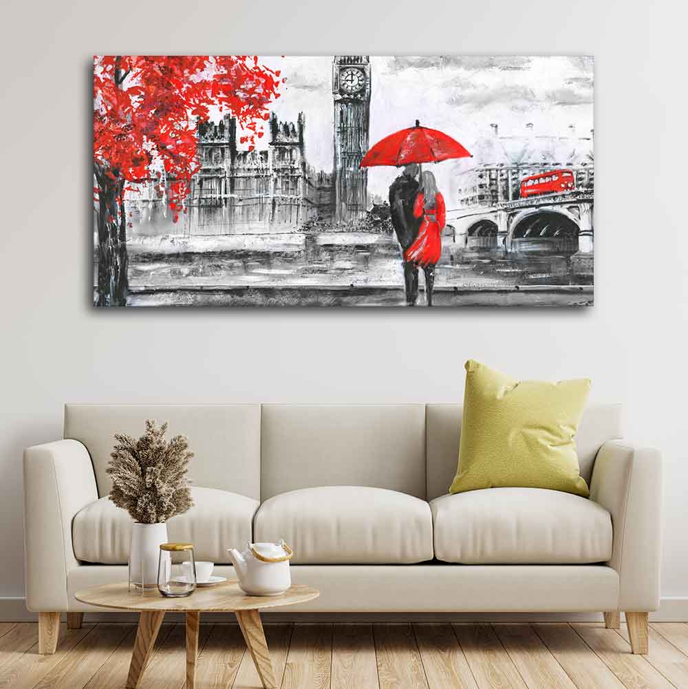 Beautiful Scenery of Couple Dating Canvas Wall Painting