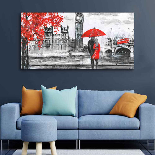 Beautiful Scenery of Couple Dating Canvas Wall Painting