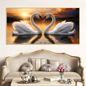 romantic-swan-couple-wall-painting-for-living-room-decor