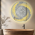 Round LED Mirror Wall Clock | Roman Numeral Modern Decorative Clock