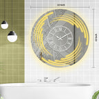 Round LED Mirror Wall Clock | Roman Numeral Modern Decorative Clock
