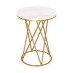 Rounded Side End Designer Golden Metal Finish Side Table