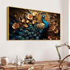 Royal Bird Peacock Premium Canvas Wall Painting for Home & Office Spaces
