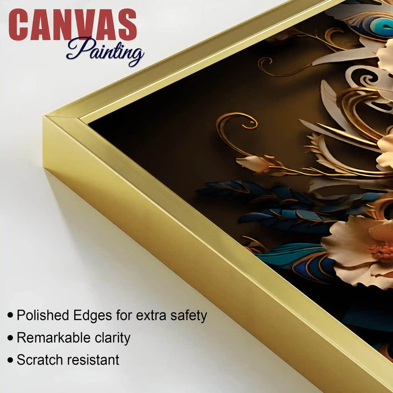 Royal Bird Peacock Premium Canvas Wall Painting for Home & Office Spaces