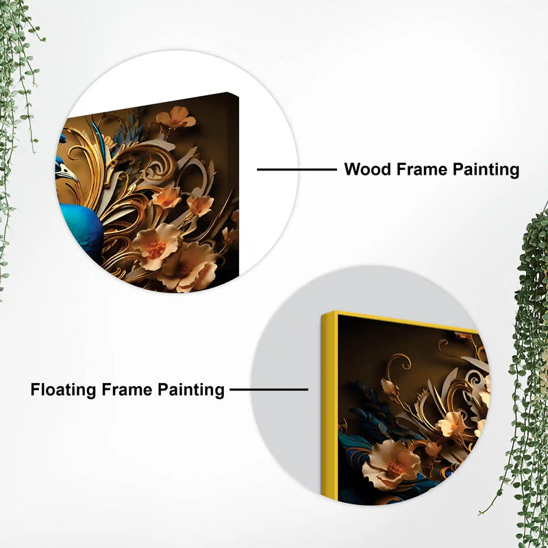 Royal Bird Peacock Premium Canvas Wall Painting for Home & Office Spaces