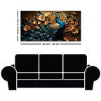 Royal Bird Peacock Premium Canvas Wall Painting for Home & Office Spaces