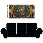 Royal Blue and Gold Mandala Canvas Wall Painting for Home Decor