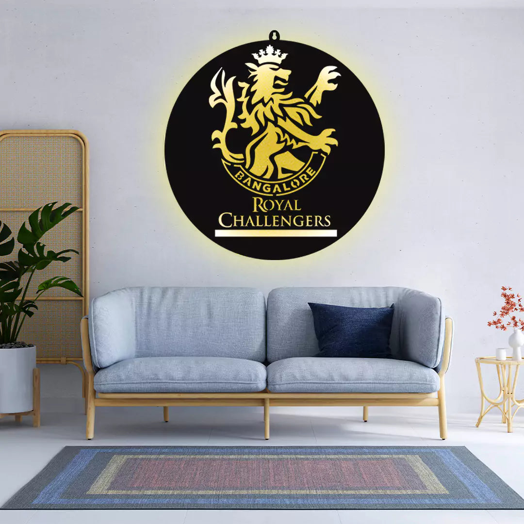 Royal Challengers Bangalore LED Wall Hanging for Cricket Wall Decor