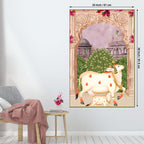 Royal Cow and Calf Pichwai Style Canvas Wall Painting