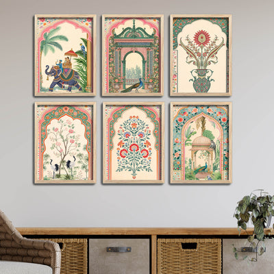 Royal Cultural Wall Frame Set of Six for Living Room Décor