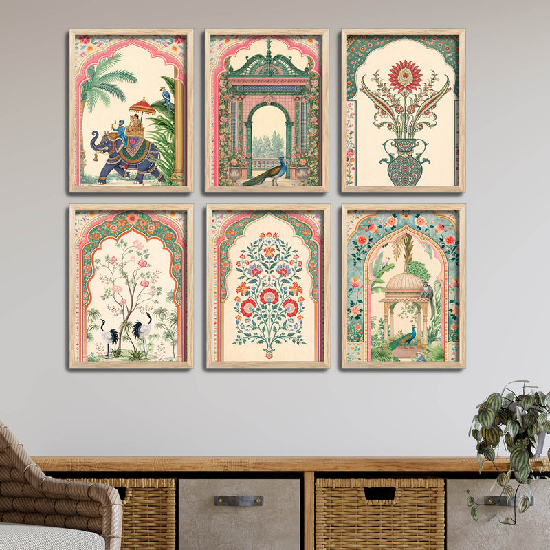 Royal Cultural Wall Frame Set of Six for Living Room Décor