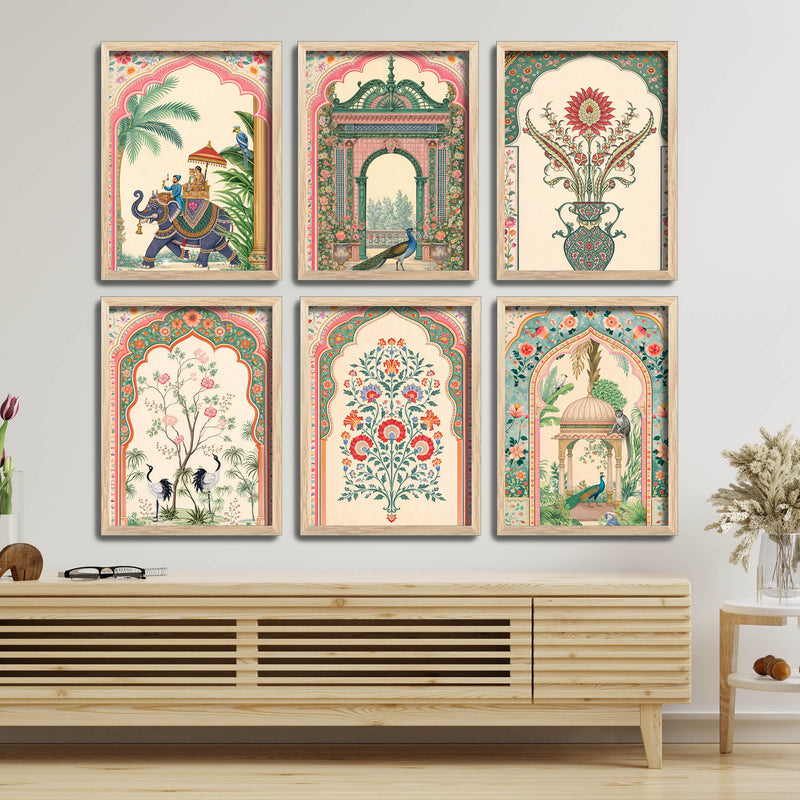 Royal Cultural Wall Frame Set of Six for Living Room Décor