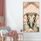 Royal Elephant Canvas Painting | Elegant Indian Wall Art for Living Room Decor