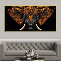 Royal Elephant Canvas Wall Painting for Office and Living Room