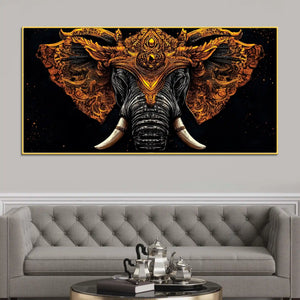 Royal Elephant Canvas Wall Painting for Office and Living Room