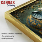 Royal Elephant Family 3D Bas-Relief Type Canvas Wall Painting