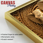 Royal Elephant Trio Relief Sculpture 3D Canvas Wall Painting
