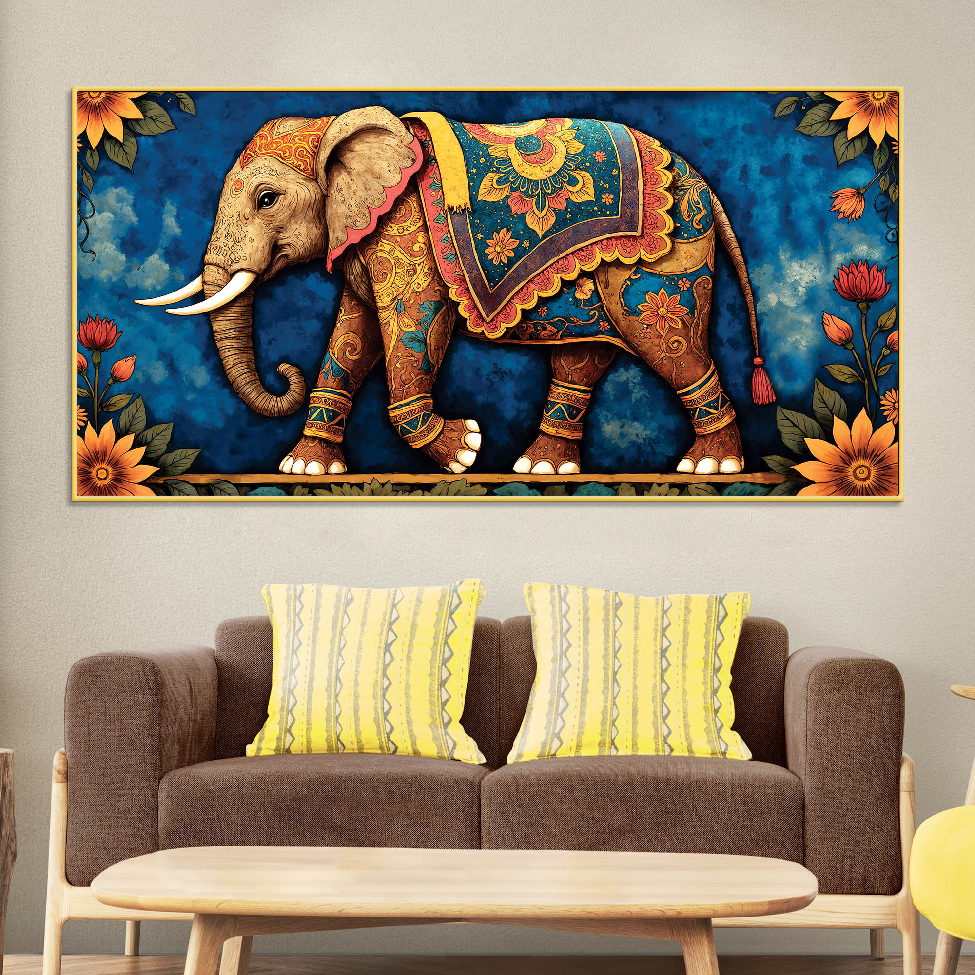Royal Elephant Wall Art Canvas Wall Painting