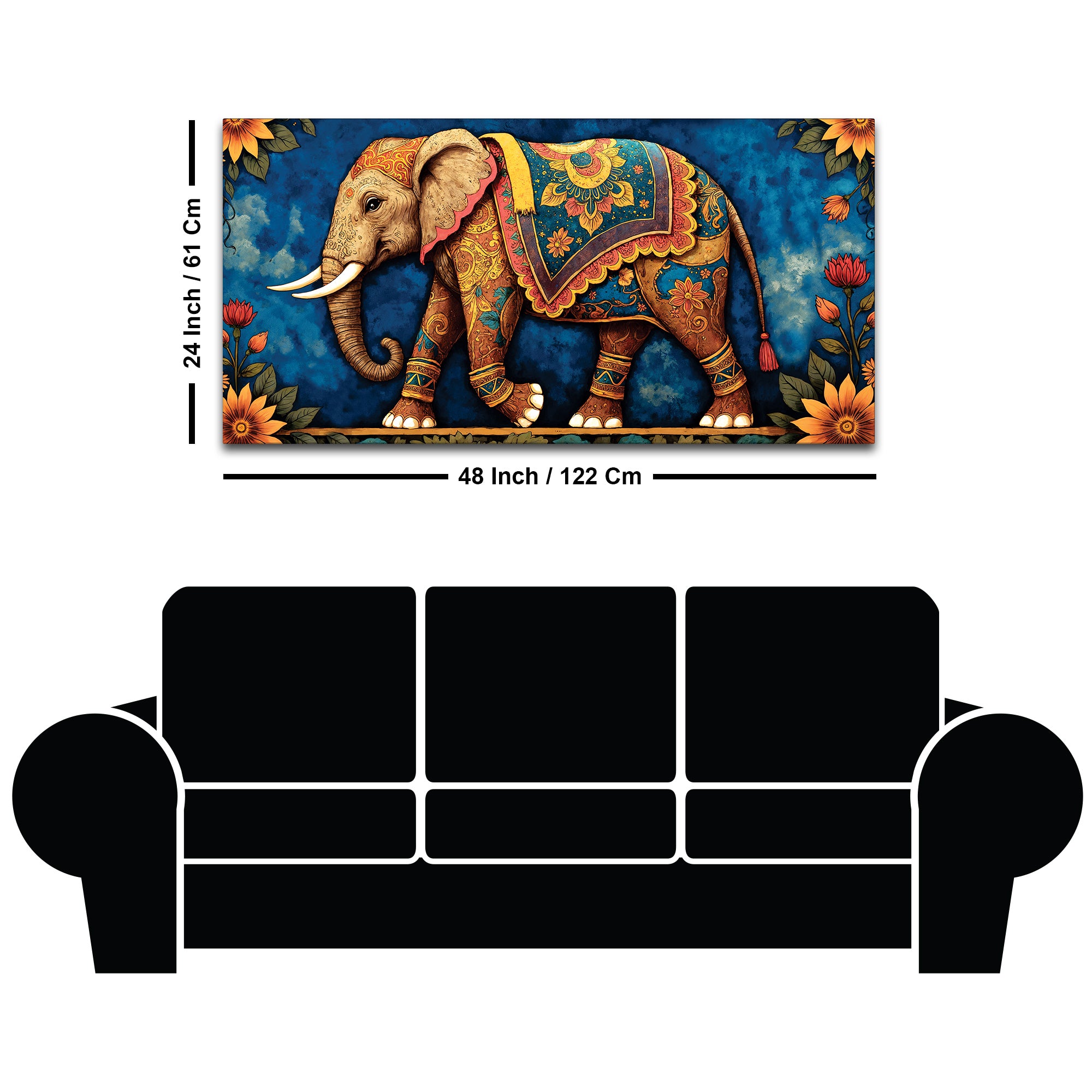 Royal Elephant Wall Art Canvas Wall Painting