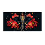 Royal Elephant with Hibiscus flowers Artistic Canvas Wall Painting for Home & Office – Premium Wall Décor