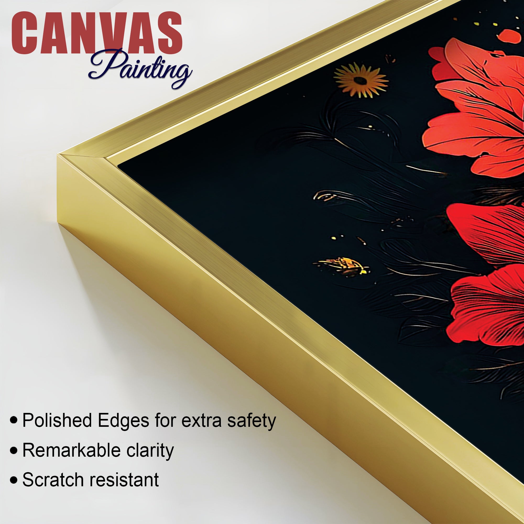 Royal Elephant with Hibiscus flowers Artistic Canvas Wall Painting for Home & Office – Premium Wall Décor