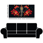 Royal Elephant with Hibiscus flowers Artistic Canvas Wall Painting for Home & Office – Premium Wall Décor