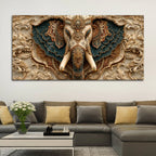 Royal Elephant with Ornate Mandala Elegance 3D Canvas Wall Painting