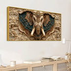 Royal Elephant with Ornate Mandala Elegance 3D Canvas Wall Painting