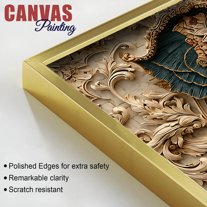 Royal Elephant with Ornate Mandala Elegance 3D Canvas Wall Painting