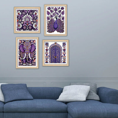 Royal Floral Wall Art Frame Set of 4