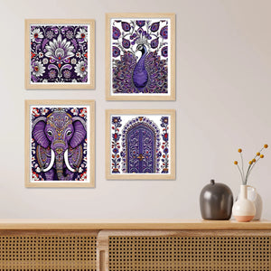 Royal Floral Wall Art Frame Set of 4