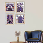Royal Floral Wall Art Frame Set of 4