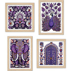 Royal Floral Wall Art Frame Set of 4