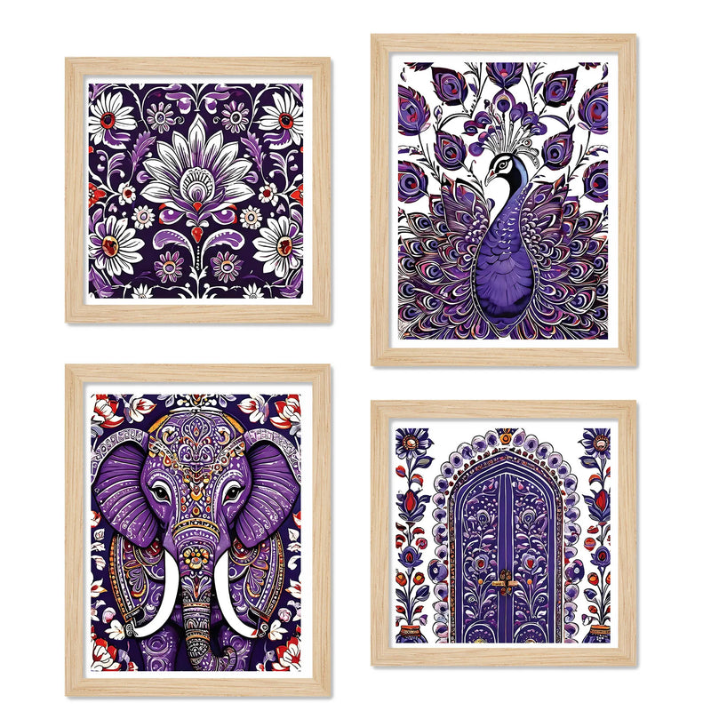 Royal Floral Wall Art Frame Set of 4