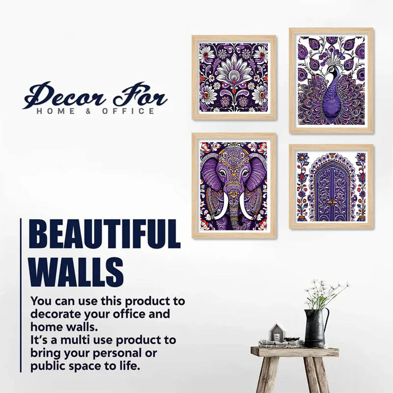 Royal Floral Wall Art Frame Set of 4