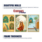 Royal Floral Woman Canvas Wall Painting Set of Three
