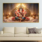 Royal Ganpati Floating Frame Crystal Wall Painting