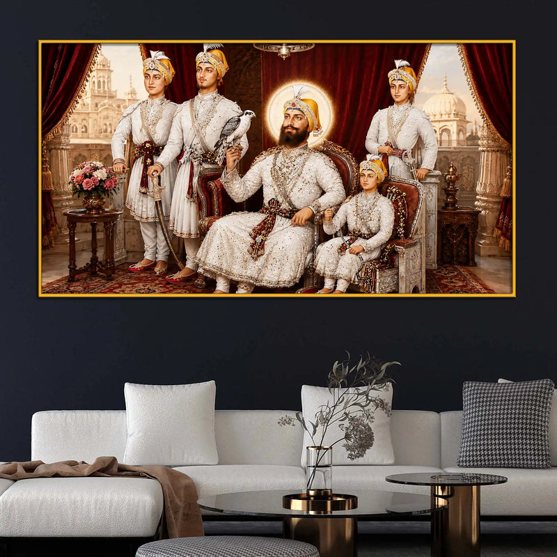 Royal Guru Gobind Singh Ji Floating Frame Crystal Wall Painting