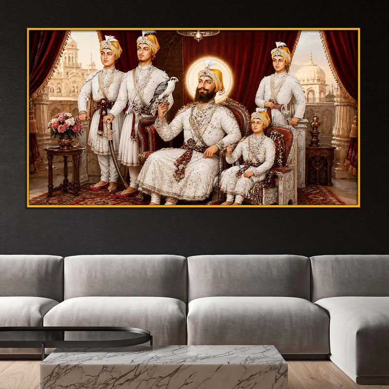 Royal Guru Gobind Singh Ji Floating Frame Crystal Wall Painting